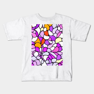 Purple Orange Pastel Abstract Art - Stained Glass Kids T-Shirt